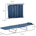 thumbnail image 3 of ZXNYH Folding Chaise Lounge Pool Chairs, Outdoor Sun Tanning Chairs with Pillow, Reclining Back, Steel Frame & Breathable Mesh for Beach, Yard, Patio, Green, 3 of 8