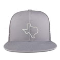 thumbnail image 1 of Trendy Apparel Shop Texas State Outline Embroidered Cotton Flat Bill Mesh Back Trucker Cap - Black, 1 of 2