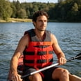 thumbnail image 5 of Flotation Jacket,High Buoyancy Oxford Fabric Safety Vest With Quick Release Buckles,Water Resistant Floating Gilet For Fishing Swimming Car Emergency(Red), 5 of 6