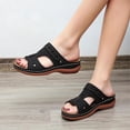 thumbnail image 3 of LEEYNEER Women Sandals Clearance 2023! Women‘s Platform Wedge Sandals with Arch Support Sandals Versatile Flat Slippers Non-slip Lightweight Super Comfort Wedge Heel Platform Sandals, 3 of 6