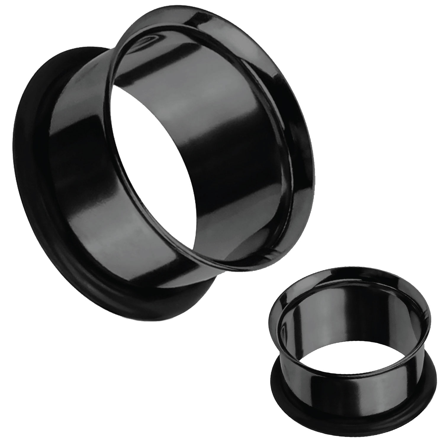 BodyJ4You BodyJ4You Ear Tunnel Plugs Single Flare Gauges 22MM Black