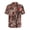Autumn Leaf Camouflage Pattern, variant on Zebra Print Cover Soft Touch Men's Short Sleeve Button Up Shirt, Button Closure Breathable Men's Casual Short Sleeve Shirt for Hiking Cruise Vacation