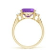 thumbnail image 2 of ANGARA Natural 3.65 Ct. Amethyst with Diamond Classic Ring in 14K Yellow Gold for Women (Ring Size: 4), 2 of 9