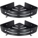 thumbnail image 1 of Estante esquinero para baño Sailing pegamento de aluminio negro 2 uds., 1 of 5