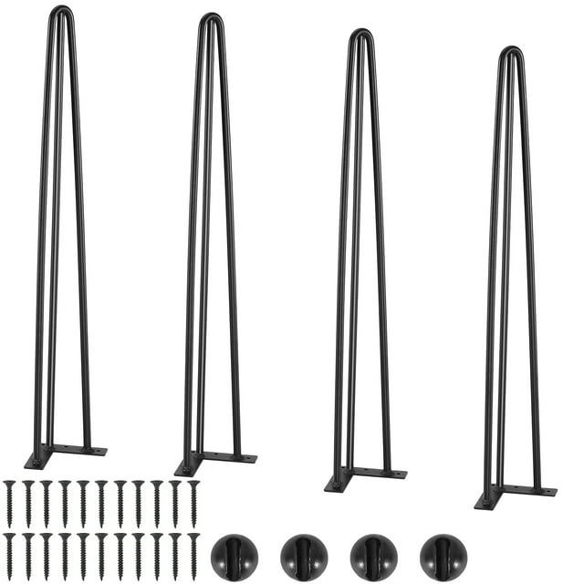 VEVOR 28" Hairpin Legs, Set of 4, 900 lb. Capacity, 3 Hairpin Legs