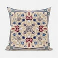 thumbnail image 4 of Amrita Sen Designs  26 x 26 in. Paisley Leaf Geo Duo Broadcloth Indoor & Outdoor Zippered Pillow - Beige, Indigo & Red, 4 of 6