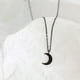 thumbnail image 2 of EeaseMX Collar de luna de plata, corto, sencillo y hermoso, de metal decorativo para mujer (negro), 2 of 7