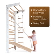WEDANTA Wooden Swedish Ladder Wall Set – Kids Stall Bars for Exercise – Kids Swedish Gymnastic Wall Gym – Wood Stall Bar Gymnastics Playground – Best Gym for All Family