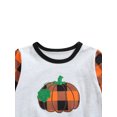 thumbnail image 4 of Qiylii Baby Boys Pumpkin Pattern Romper,Plaid Patch Long Sleeve O-neck Bodysuit, 4 of 6