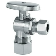 PlumbCraft 3/8 in. Compression in. X 5/8 in. Compression Chrome Plated Angle Valve