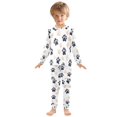 thumbnail image 6 of FORMRS Long Sleeve Top and Pants Pajama Set for Niños 2-Piece Sleepwear, Sizes 18M-8Y, Black Cat Paw, 6 of 6