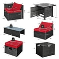 thumbnail image 3 of Costway 9 PCS Patio Furniture Set with 32" Fire Pit Table 50,000 BTU Square Propane Fire Pit Red, 3 of 10