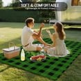 thumbnail image 4 of Botanical Flower Wreath Outdoor Rug for Patio/Deck/Porch, Non-Slip Large Area Rug 6 x 9 Ft, Rustic Bow-Knot Green Black Plaid Indoor Outdoor Rugs Washable Area Rugs, Camping Rug Carpet Runner, 4 of 8
