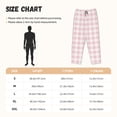 thumbnail image 4 of Disketp Pink Checkboard Print Women's Comfy Pajama Pants Casual Drawstring Palazzo Lounge Wide Leg Pants, 4 of 7