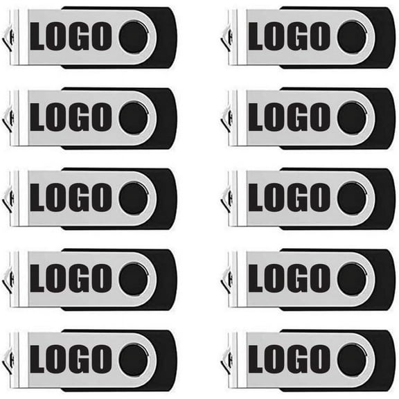 10 Pack USB Flash Drive Free Customized Personalized Logo, Custom Name USB 2.0 Metal Portable Disc, USB Thumb Drive Memory Stick Customized Logo for Company Advertising Individuals(8GB*10PACK)