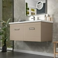 thumbnail image 2 of Eviva Orleans 38"W x 20"D Light Oak Wall Mount Bathroom Vanity with White Porcelain Countertop and Integrated Sink, 2 of 10