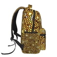 thumbnail image 3 of Gold Pattern Of Hexagons Backpack Casual College Bag Zipper Laptop Daypack Hiking Rucksack Travel, 3 of 5