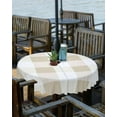 thumbnail image 2 of Outdoor Round Tablecloth with Umbrella Hole and Zipper, Beige Plaid Waterproof Table Cover, Spring Summer Farmhouse Buffalo Checkered Washable Patio Tablecloths for Party/Garden/Picnic, 60 inch, 2 of 6
