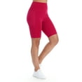 thumbnail image 2 of BSP Women's Active High Waist Biker Shorts With Mesh Panel & Pockets, 2 of 4