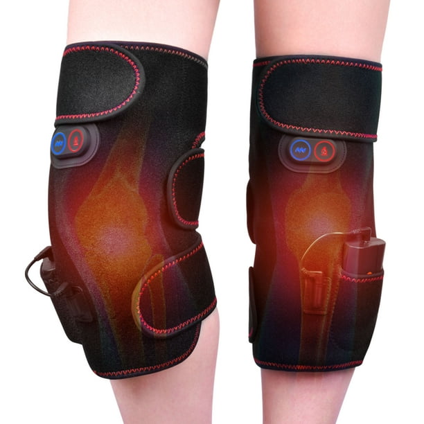 Heated Knee Brace Wrap, 3 Adjustable Heat and Vibration Knee Massager,  Wireless Portable Rechargeable Infrared Knee Heating Pad for Arthritis Knee