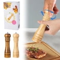 thumbnail image 2 of Wooden Pepper Grinder Solid Refillable Manual Mill for Kitchen Cooking Bbq Restaurant Seasoning, 2 of 7