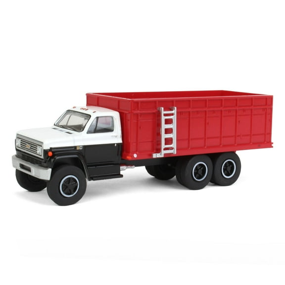 1/64 1983 Chevrolet C70 Tandem Grain Truck w/ Black/White Cab & Red Bed 51433-C