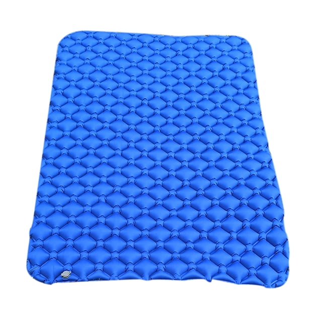 Tignapoo Portable Inflatable TPU Camping Mattress - Thickened Moisture-Proof Sleeping Pad for Tents, Soft and Foldable Picnic Mat with Air Pump, Dimensions 1950x1200x60mm, Deep Blue Color