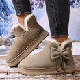 thumbnail image 6 of WAVSUF Women's Fleece Winter Boots Soft Sole Wide Width Anti Slip Winter Snow Flat Ankle Boots Brown 10, 6 of 9