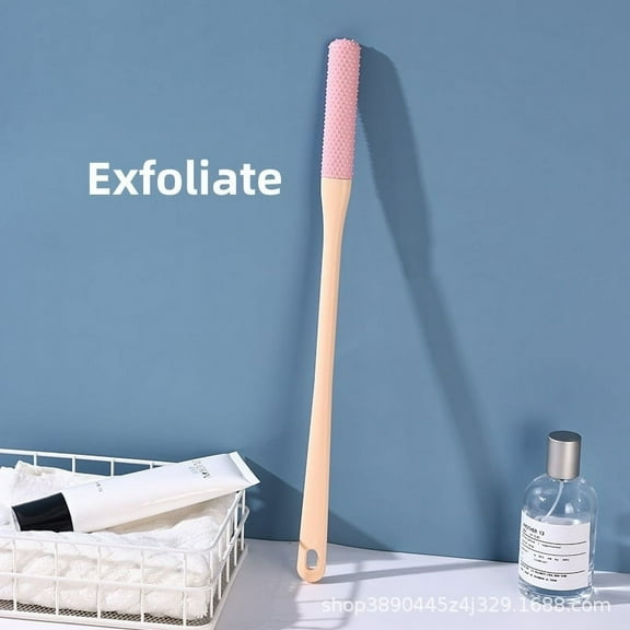 hulanddfd Toe Cleaning Brush with 15.7" Long Handle and 1pc Replaceable Brush Head, Foot Scrubbers in Shower No Bending Down Exfoliation Foot Scrub Brushes