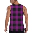 thumbnail image 3 of Fotbe Purple Black Plaid Pattern Men's Quick Dry Workout Tank Top Gym Muscle Tee Fitness Bodybuilding Sleeveless T Shirt Breathable Workout Shirt-, 3 of 9