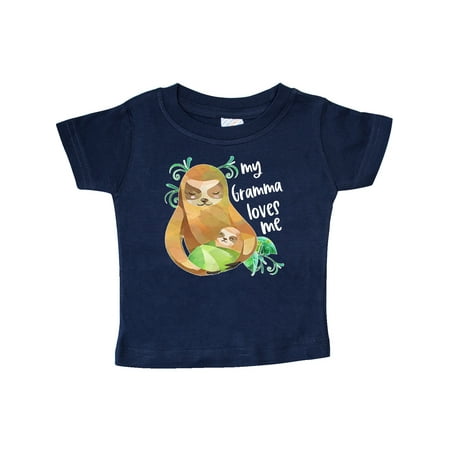 

Inktastic My Gramma Loves Me Cute Sloth and Baby Gift Baby Boy or Baby Girl T-Shirt