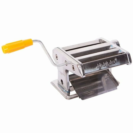 Pasta Maker Machine, Hand Crank Noodle Cutter Stainless Steel Manual Noodles Roller for Fresh Spaghetti Fettuccine Lasagna