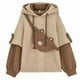 thumbnail image 1 of Sudadera con capucha de anime con diseño de oso estético Harajuku para mujer, estilo coreano Kawaii, ropa de calle de cuello redondo, ropa Kpop de otoño e invierno, tops beige, 1 of 5
