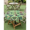 thumbnail image 4 of Outdoor Tablecloth with Umbrella Hole for Patio/Picnic/Party/Camping, Bohemia Waterproof Table Cloth Round Cover Washable, Vintage Country Farmhouse Boho Style Light Green (Dia 60"), 4 of 8