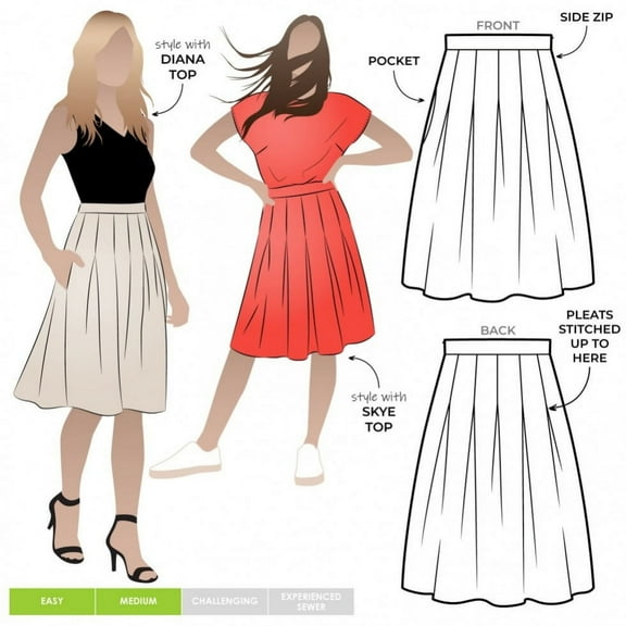 Style Arc Sewing Pattern Candice Skirt Women