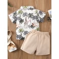 thumbnail image 5 of Kiapeise Toddler Baby Boys Summer Shorts Clothes Set Casual Button Down Shirts and Shorts Hawaiian Outfits 2 Pcs, 5 of 9