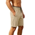 thumbnail image 4 of Men Gym Shorts with Pockets Men's Running Sports Shorts, Summer Quick Drying Cooling Bermuda Shorts, Knee Length Straight Leg Workout Shorts with Pockets Khaki XXL, 4 of 5