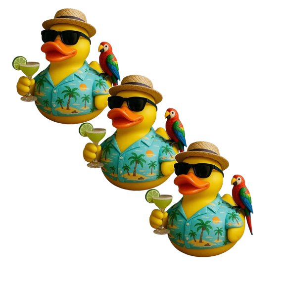 Jimmy Buffet Memorial , Tropical Tribute Figurine, Resin Rubber Memorial Decor, Cute Beach Collectible, Gifts for Kids & Adults 3PCS