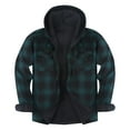 thumbnail image 2 of Mgmyaa Men's Hooded Velvet Shirt Jacket Fleece Lined Insulated Plaid Button Up Long Sleeve Winter Top, 2 of 5
