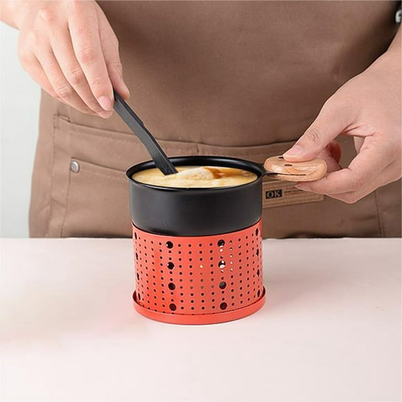 Round Cheese Oven Set Mini Non Stick Baking Pan Solid Wood Handle Outdoor Indoor Coffee Stove Without Lid Stainless Steel Lined Copper Pancake Skillet Small Nonstick Skillet 6 Steel Frying Pan Non Pot