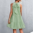 thumbnail image 4 of Vestido con lazo en la espalda, vestido sin mangas de cuello alto para mujer, vestido con cuello halter, elegante y moderno, 4 of 6