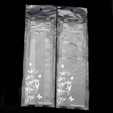 

Freestyle Nok 2 Pair Adjustable Transparent bra Straps Invisible Clear Shoulder Straps Metal Hook Replacement Invisible Removable