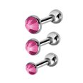 thumbnail image 2 of Jiaroswwei 3Pcs/Set Women Fashion Stainless Steel Round Rhinestone Ear Studs Earrings for Party, 2 of 8
