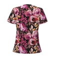 thumbnail image 5 of Wukai Rose Flowers Casual V-Neck Graphic Tees for Women: Lightweight and Breathable Summer Tops with Stylish Design-Large, 5 of 8
