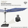 thumbnail image 5 of LAUSAINT HOME Outdoor Patio Umbrella with Base Included, 11 Feet Large Cantilever Windproof Offset Umbrella with 360-degree Rotation for Backyard, Pool, Lawn, Deck, Navy Blue, 5 of 9