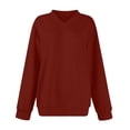thumbnail image 3 of GigrtiJin Women Spring Fall Sweatshirts V Neck Long Sleeve Ribbed Knit Tunic Tops Lightweight Casual Loose Oversized Top, 3 of 4