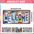 thumbnail image 3 of Decorative Door Sign License Plate Letter Metal Sign Rustic Retro Wall Decor with Assorted Slogans, 3 of 5
