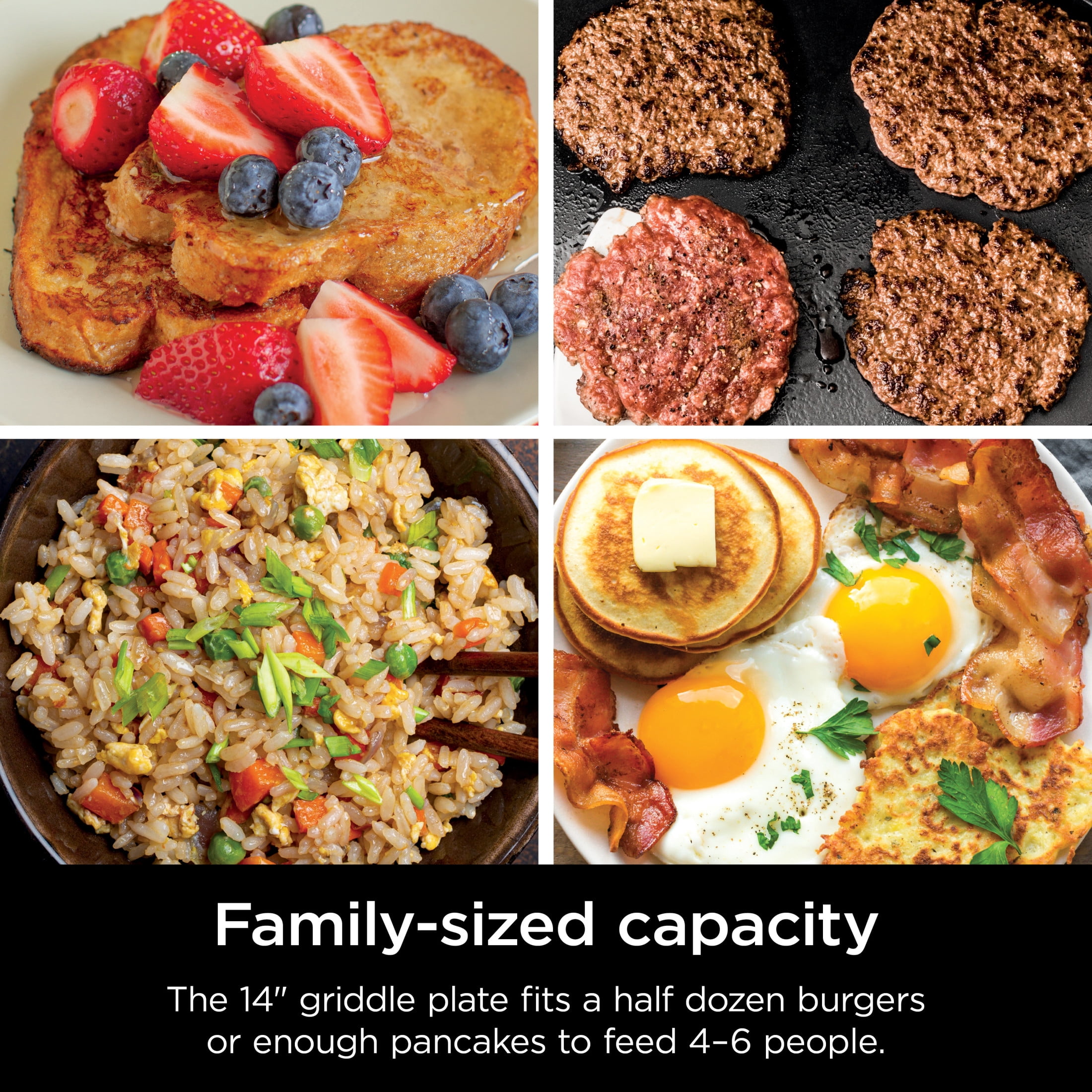 Ninja Sizzle Nonstick Flat Top Griddle Plate, 14'' x 9'', Compatible with Ninja Sizzle, XSKGRDLEPLATE, Gray