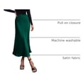 thumbnail image 4 of Falda PRETTYGARDEN Otoño 2025 Satén Midi de Cintura Alta Verde Oscuro Talla L, 4 of 7