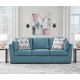 thumbnail image 6 of Roundhill Furniture Clareen 4-Piece Living Room Set, Sofa Loveseat Cutler Chair and Ottoman, Teal, 6 of 15